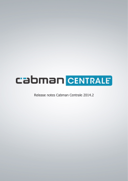 Release notes Cabman Centrale 2014.2