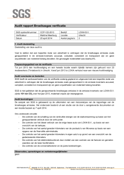 SGS Auditrapport Broeikasgas verificatierapportage 2013
