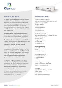 Technische specificaties Hardware specificaties