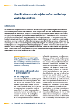 Identificatie van onderwijsbehoeften met behulp van kindgesprekken