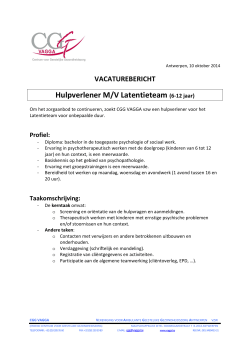 Hulpverlener M/V Latentieteam (6-12 jaar)