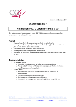 Hulpverlener M/V Latentieteam (6-12 jaar)