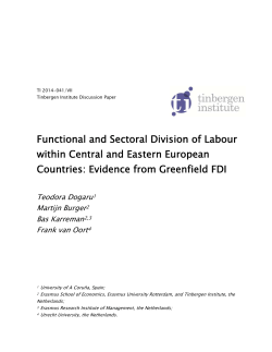 Functional and Sectoral Division of Labour within