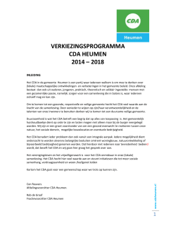 VERKIEZINGSPROGRAMMA CDA HEUMEN 2014 – 2018