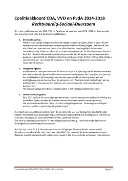 Coalitieakkoord 2014-2018 CDA-VVD- PvdA