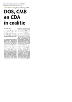 DOS, CMB en CDA in coalitie DOS, CMB STEIN