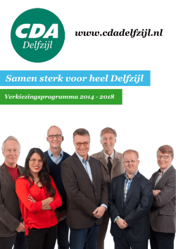 Verkiezingsprogramma CDA Delfzijl 2014