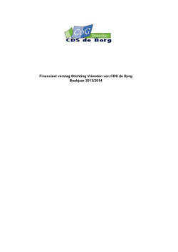 Financieel verslag Stichting Vrienden van CDS de Borg Boekjaar