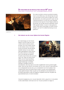 DE VROUWEN EN DE REVOLUTIES VAN DE 18DE EEUW I. Het