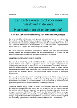 Een zachte winter zorgt voor meer huisstofmijt in de