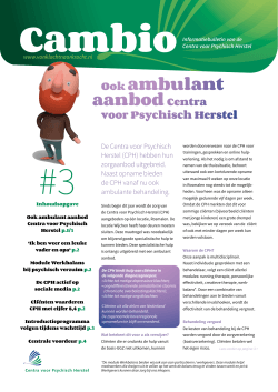 Cambio, uitgave 3, juni 2014 - Centra voor Psychisch Herstel