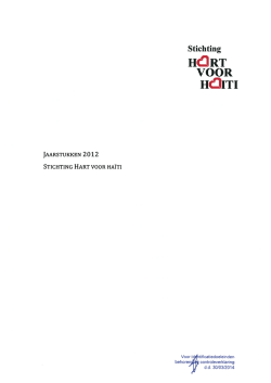 Jaarverslag 2012 - Hart voor Haiti