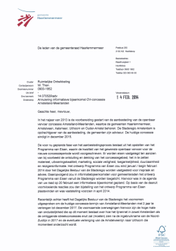 annulering informatieve bijeenkomst OV concessie Amstelland