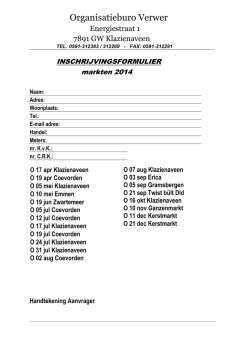 Inschrijf Formulier Markten