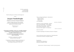 Jacques Vandenberghe - Rouwcentrum Verhoeven