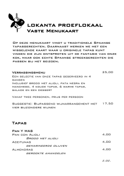 menu - Lokanta Proeflokaal