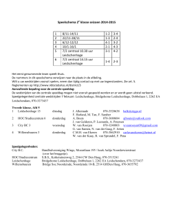 Speelschema 2e klasse seizoen 2014-2015 1 8/11 - NBB