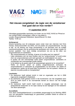Het nieuwe zorgstelsel