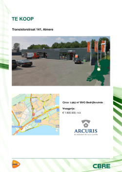 Investment Memorandum Transisterstraat 141 Almere Arcuris