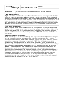 Initiatiefvoorstel raadsonderzoek relatie gemeente - Waalwijk