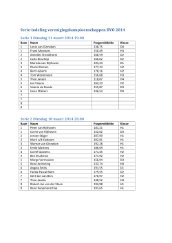 Serie-indeling verenigingskampioenschappen BVO 2014