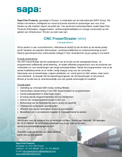 CNC Frezer/Draaier (m/v)