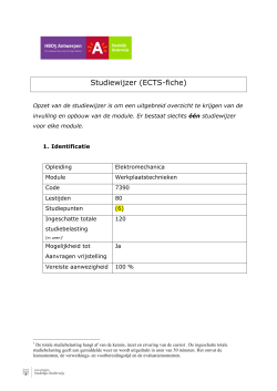 Studiewijzer (ECTS-fiche)