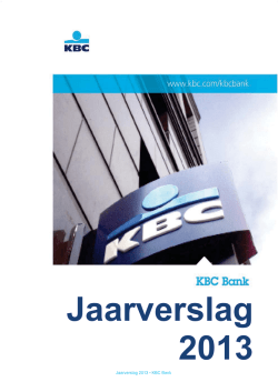 Jaarverslag 2013 • KBC Bank