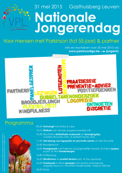 Affiche jongerendag - Vlaamse Parkinson Liga