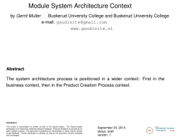 Module 01, System Architecture Context