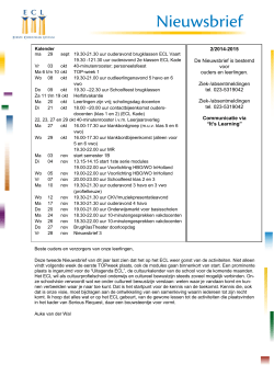 Nieuwsbrief 2 2014-2015 - Eerste Christelijk Lyceum Haarlem