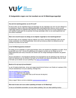 Ik heb een vraag over het resultaat van de VU Matchingsvragenlijst.