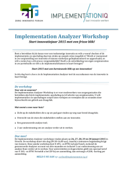Implementatie Analyse workshop folder voor ZIF