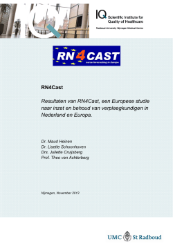 RN4Cast, een Europese studie naar behoud van verpleegkundigen