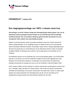 Een slagingspercentage van 100%: a dream come true