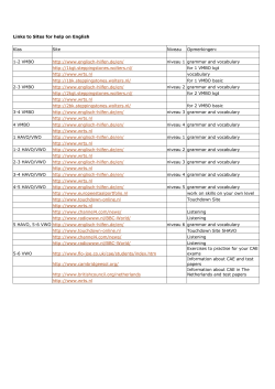 Links to Sites for help on English Klas Site Niveau Opmerkingen: 1