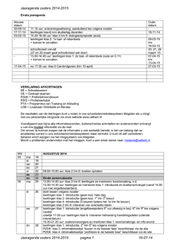 Jaaragenda ouders 2014-2015 Jaaragenda ouders 2014