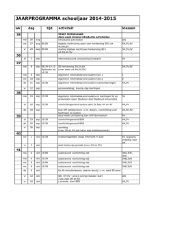 JAARPROGRAMMA schooljaar 2014-2015