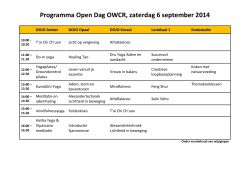 Programma Open Dag OWCR, zaterdag 6 september 2014