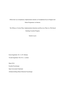 Effectiviteit van Actieplannen, Implementatie
