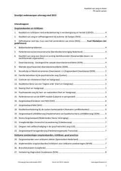 groslijst onderwerpen kwaliteit 15 mei 2014