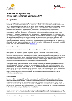 Directeur Bedrijfsvoering Arkin, voor de merken