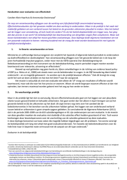 Handvatten voor evaluaties van effectiviteit