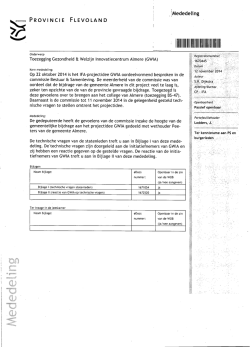 Mededeling nav oordeelsvorming GWIA (technische vragen)