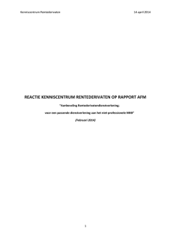 REACTIE KENNISCENTRUM RENTEDERIVATEN OP RAPPORT AFM