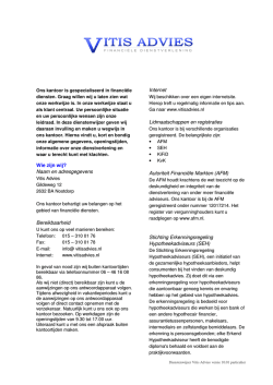Hypotheken - Vitis Advies