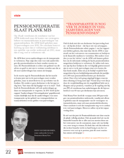 27-08 VVP 14: Pensioenfederatie slaat plank mis