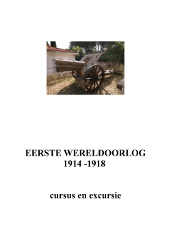 EERSTE WERELDOORLOG 1914 -1918 cursus en