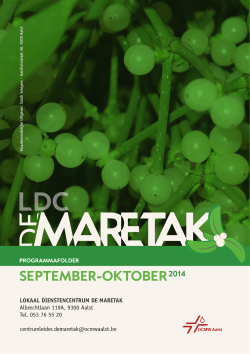 Programmafolder De Maretak september-oktober