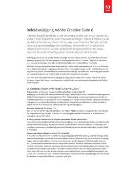 Beleidswijziging Adobe Creative Suite 6